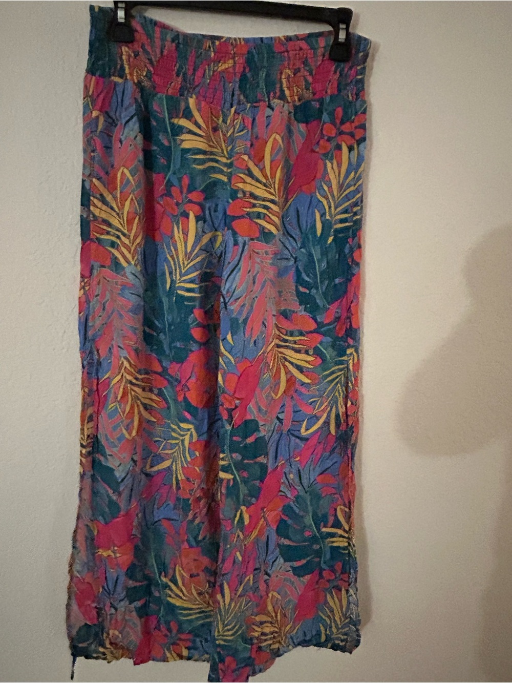 Kona Sol Tropical Maxi Skirt in Teal, Pink & Yellow